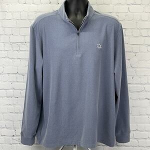 Johnnie-O Brady 2.0 Microfleece 1/4 Zip Sweater Spanish Trail Blue XL X-Large